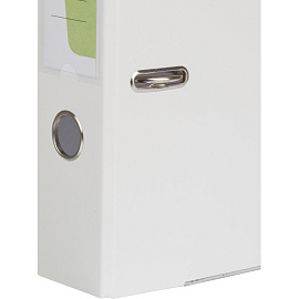 Папка-регистратор Комус Экономи 75 мм белая бумвинил/бумага с защитным уголком