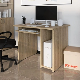 Стол прямой Комус Мебель Easy One 908866 (дуб сонома, 900х730х743 мм)