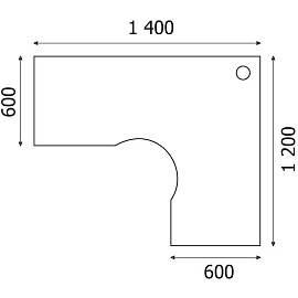 Стол угловой Easy One правый (дуб сонома, 1400х1200х743 мм)