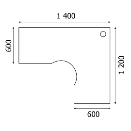 Стол угловой Easy One правый (дуб сонома, 1400х1200х743 мм)