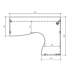 Стол угловой Комус Мебель Easy One 888.889 правый (дуб сонома, 1600х1200х743 мм)