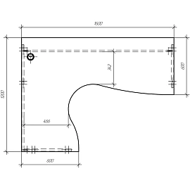 Стол угловой Easy to lead Easy One 886.887 левый (дуб сонома, 1600х1200х743 мм)