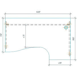 Стол эргономичный Easy One правый (дуб сонома, 1400х900х743 мм)