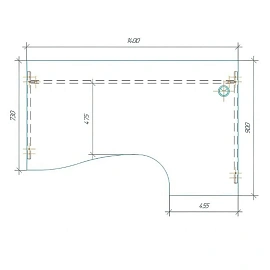 Стол эргономичный Easy One правый (дуб сонома, 1400х900х743 мм)