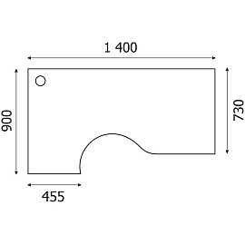 Стол эргономичный Easy One левый (дуб сонома, 1400х900х743 мм)