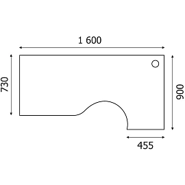 Стол эргономичный Комус Мебель Easy One 876.877 правый (дуб сонома, 1600х900х743 мм)