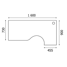 Стол эргономичный Комус Мебель Easy One 876.877 правый (дуб сонома, 1600х900х743 мм)