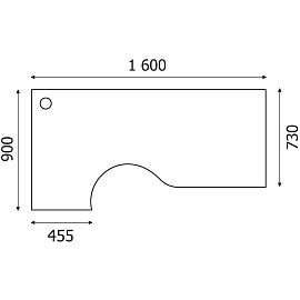 Стол эргономичный Комус Мебель Easy to lead Easy One 874.875 левый (дуб сонома, 1600х900х743 мм)