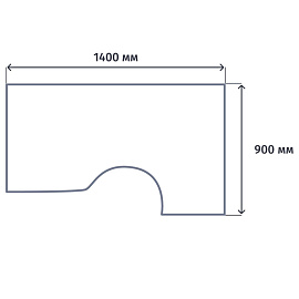 Стол эргономичный Riva А.СА-2 Пр правый (белый, 1400х900х750 мм)