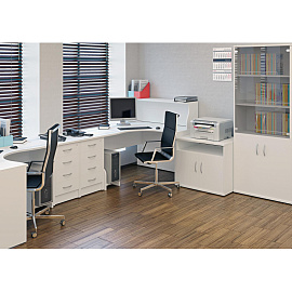 Шкаф для документов Riva со стеклом (белый, 770х365х1980 мм)