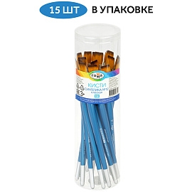 Кисть синтетика Гамма, плоская №12 фото Кисть синтетика Гамма, плоская №12