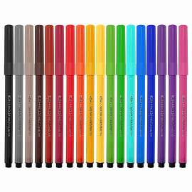 Фломастеры KOH-I-NOOR, 18 цветов, смываемые, трехгранные, пластиковая упаковка, европодвес, 771002AH04TERU