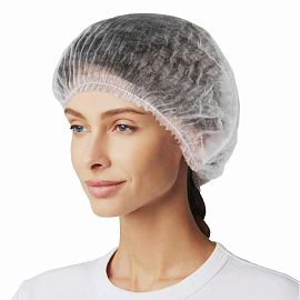 Шапочка одноразовая Шарлотта, белая,100 шт/уп,Л фото Шапочка одноразовая Шарлотта, белая,100 шт/уп,Л