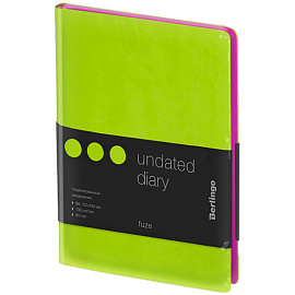 Ежедневник недатированный, В6, 136л., кожзам, Berlingo "Fuze", цветной срез, салатовый
