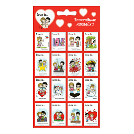 Наклейки эпоксидные АССОРТИ, 11х20 см, PINK