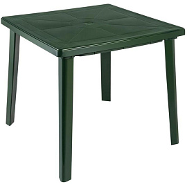Стол пластиковый квадратный темно-зеленый (800х800х710)