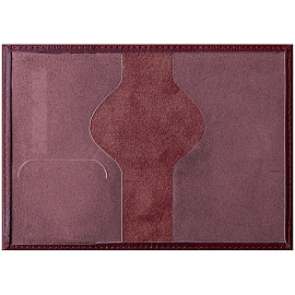 Обложка для паспорта OfficeSpace "Элегант", кожа, гранат