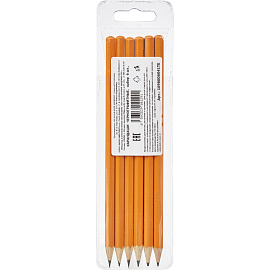 Набор чернографитных карандашей (HB, H, B, 2H, 2B) Koh-I-Noor 1696 заточенные шестигранные (6 штук в упаковке)