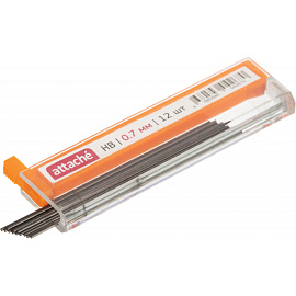 Стержень микрографический полимерный HB 0.7 мм Attache (12 грифелей)