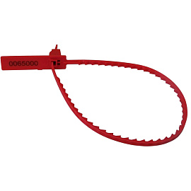 Пломба пластиковая номерная 200 мм красная (500 штук в упаковке)