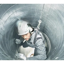 Каска защитная для работ на высоте Uvex Феос Алпайн белая с храповым механизмом (9773.050)