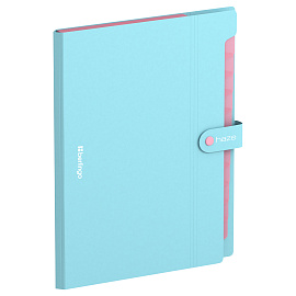 Папка 12 отделений Berlingo "Haze", А4, 600мкм, на кнопке, голубая