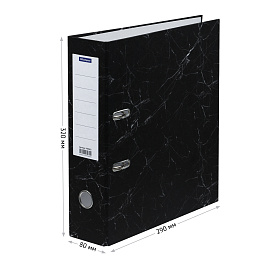 Папка-регистратор OfficeSpace, 80мм, мрамор, черная фото Папка-регистратор OfficeSpace, 80мм, мрамор, черная