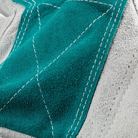 Перчатки рабочие защитные комбинированные белый/зеленый (универсальный размер)