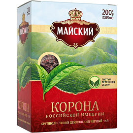 Чай листовой черный Майский Корона Российской Империи 200 г фото Чай листовой черный Майский Корона Российской Империи 200 г