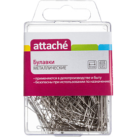 Булавки Attache металлические 30 мм (500 штук в упаковке)
