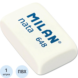 Ластик Milan nata 648 ПВХ прямоугольный 31x19x9 мм