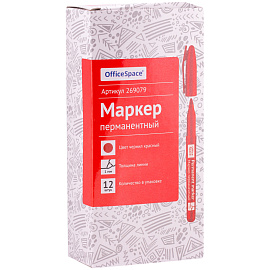 Маркер перманентный OfficeSpace красный, пулевидный, 1,0мм фото Маркер перманентный OfficeSpace красный, пулевидный, 1,0мм