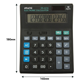Калькулятор настольный Attache Economy 16-разрядный черный 190x145x45 мм