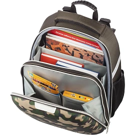 Ранец Комус Класс (№1 School) Basic Military анатомический зеленый светится в темноте с двумя отделениями