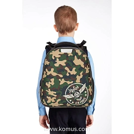 Ранец Комус Класс (№1 School) Basic Military анатомический зеленый светится в темноте с двумя отделениями