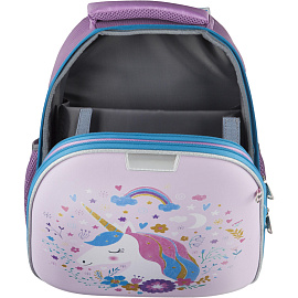 Ранец Комус Класс (№1 School) Basic Единорог анатомический розовый экокожа с двумя отделениями