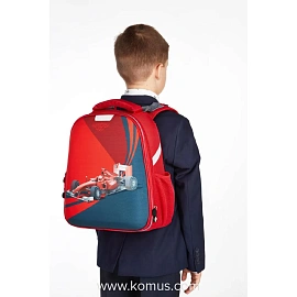 Ранец Комус Класс (№1 School) Basic Be First анатомический красный с двумя отделениями