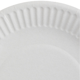 Тарелка одноразовая бумажная Комус Эконом 170 мм белая 100 штук в упаковке