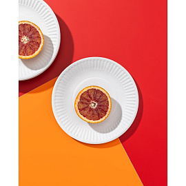 Тарелка одноразовая бумажная Комус Эконом 170 мм белая 100 штук в упаковке