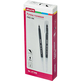 Ручка гелевая неавтоматическая бесстержневая Attache Free ink черная (толщина линии 0.35 мм)
