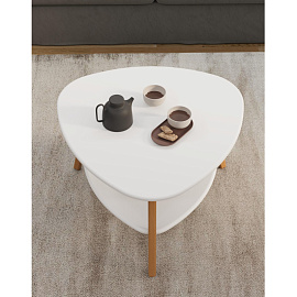 Стол журнальный Бруклин (белый/дуб светлый, 780x770x500 мм)