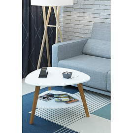 Стол журнальный Бруклин (белый/дуб светлый, 780x770x500 мм)