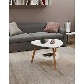 Стол журнальный Бруклин (белый/дуб светлый, 780x770x500 мм)