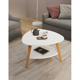 Стол журнальный Бруклин (белый/дуб светлый, 780x770x500 мм)