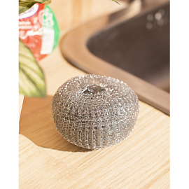 Губка-мочалка для посуды Luscan металлическая 11x11 см 40 г