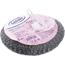 Губка-мочалка для посуды Luscan металлическая 11x11 см 40 г