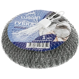 Губка-мочалка для посуды Luscan металлическая 11x11 см 40 г