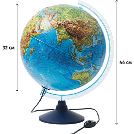 Глобус Globen физико-политический 32 см интерактивный рельефный с подсветкой