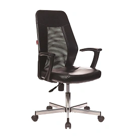 Кресло офисное Easy Chair 225 DSL PTW чёрное (экокожа/сетка, металл)