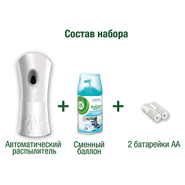 Автоматический освежитель воздуха Air Wick Freshmatic+сменный баллон Океанский бриз 250 мл